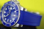 RUBBER B Blue Rubber Strap for Rolex Submariner Watch - Classic Series
